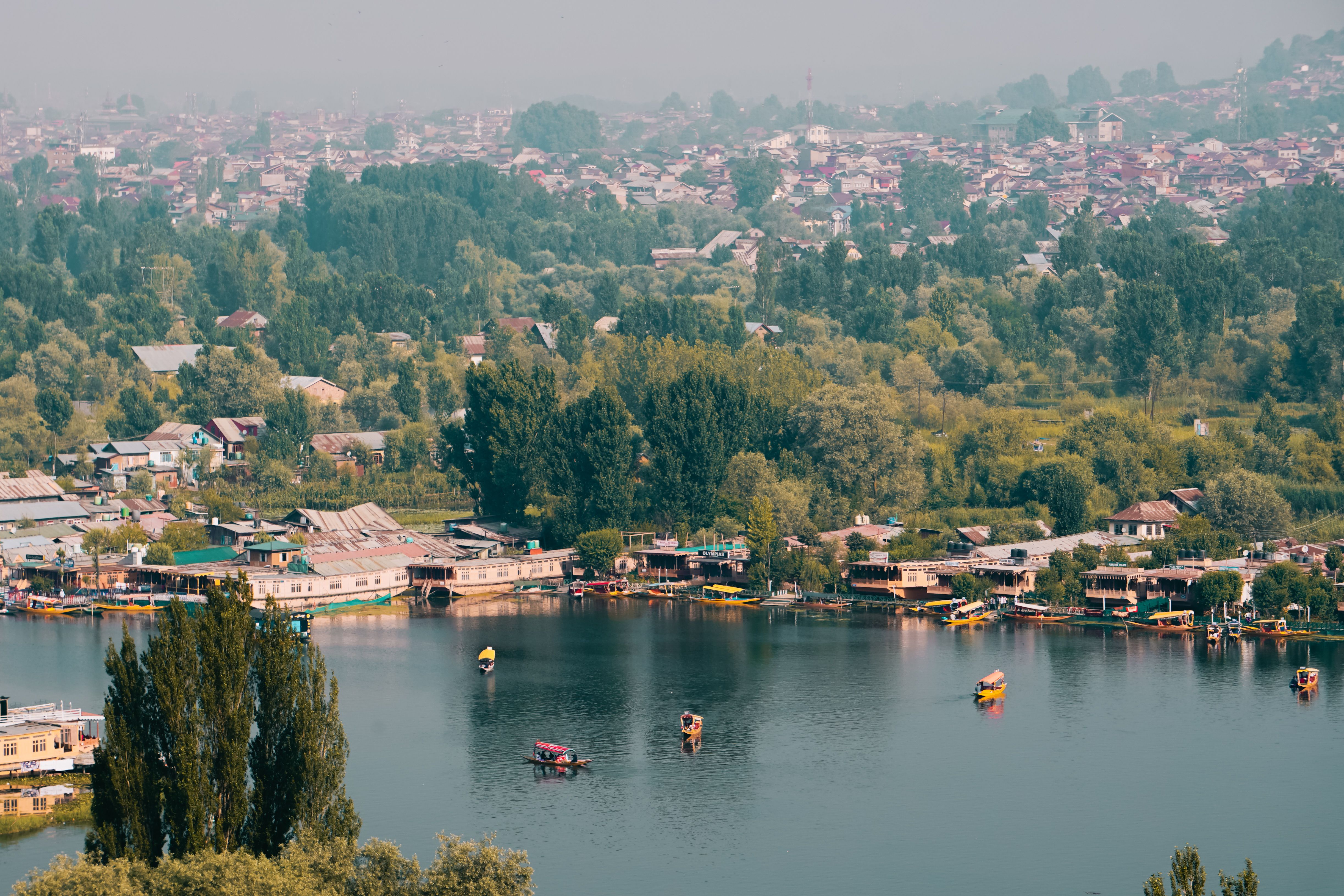 Aerial view of Dal Lake for a balanced Kashmir itinerary